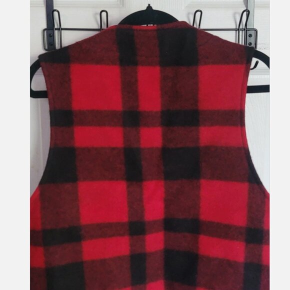 Vintage Filson USA Mackinaw Wool Hunting Vest Men 38 Red Buffalo Plaid Style 20 - Picture 6 of 10